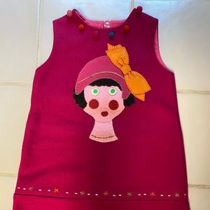 Girls boutique Lola et moi... wool dress pink felt